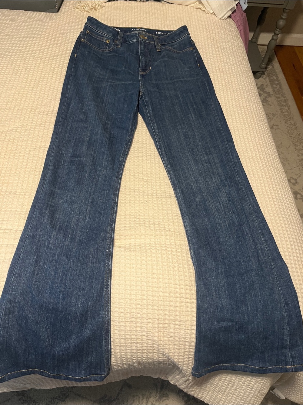 J. Crew Dark Blue Skinny Flare Jeans